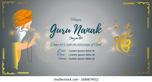 Vetcor illustration for Indian festival  Guru Nanak jayanti 