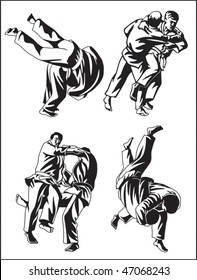 Vetctor collection of judo for cutting