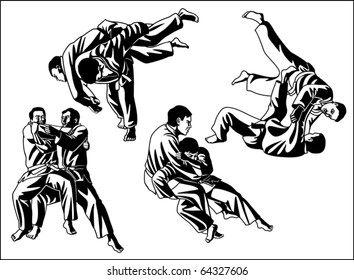 Vetctor collection of judo for cutting
