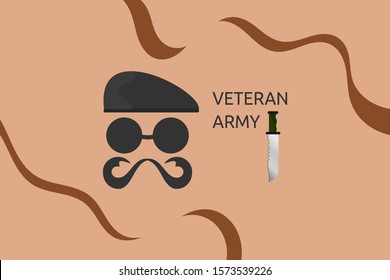 veteran army frightening face icon