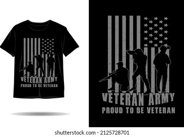 Veteran army silhouette t shirt design