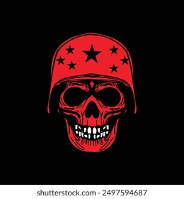 Veteran Army skull design template 