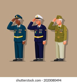 Veteran army soldier uniform character set. Symbol for Veteran Day illustration vector