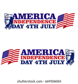 veteran army world war hero mascot logo head united states of america glorious background flag celebrate fourth july