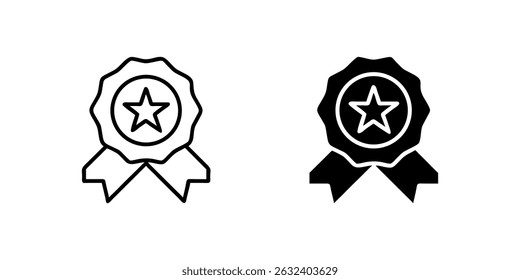 Veteran badge icon collection with star. Ideal for military designs.