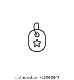 Veteran badge line icon in simple design on a white background