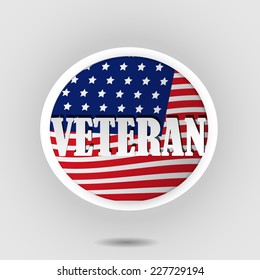 Veteran badge with USA flag Background