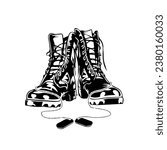 Veteran combat boots with laces