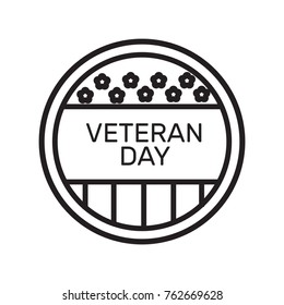 veteran day badge icon outline