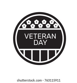veteran day badged icon flat black