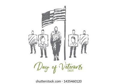 Veteran day concept sketch. Isolated vector illustration