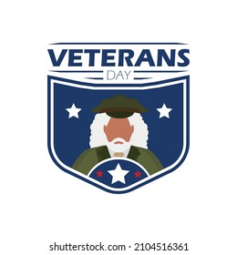 Veteran day emblem on a white background. Cartoon style.