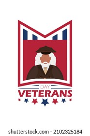 Veteran day emblem for your design. Cartoon style.