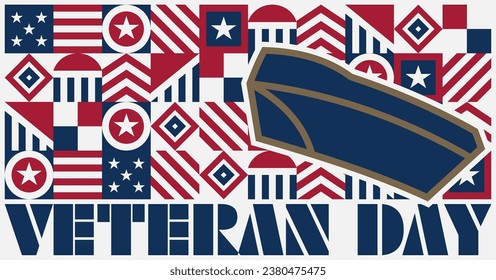 Veteran Day with geometric abstract patterns,
fit for wallpaper, background, posters, t-shirts, stickers, etc.