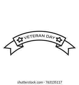 veteran day icon banner outline