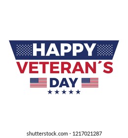 Veteran day label with the flag of United States. Vector illustration design