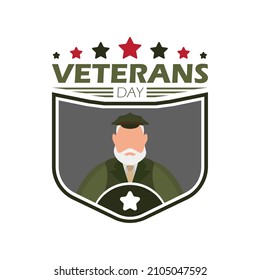 Veteran day logo on a white background. Cartoon style.
