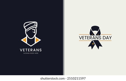 Veteran day military national memorial happy celebration minimalist American logo design sample