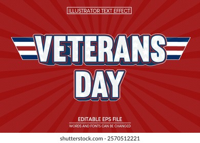 veteran day Text Effect.editable text effect