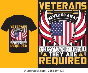 diseño de camisetas de un día veterano, vectores de elementos veteranos