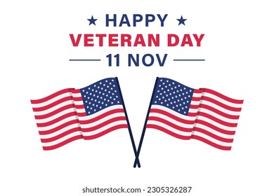 Veteran day vector illustration with american flag