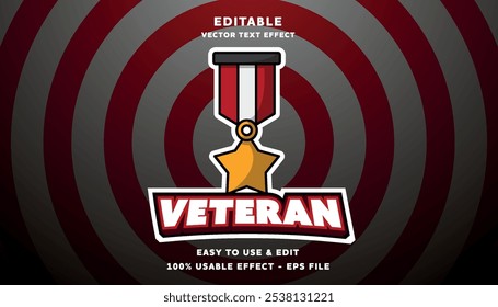 veteran editable logo and text effect