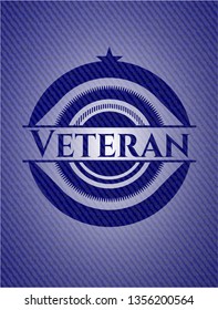 Veteran emblem with denim texture