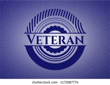Veteran emblem with jean texture