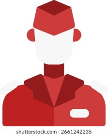 veteran flat style icon design