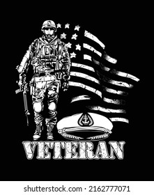 Veteran front it can be used for Merchandise, digital printing, screen-printing or t-shirt etc.