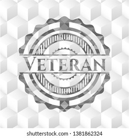 Veteran grey emblem with cube white background