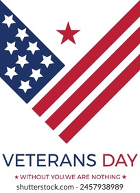 Veteran logo forms letter V with solid blue and red color