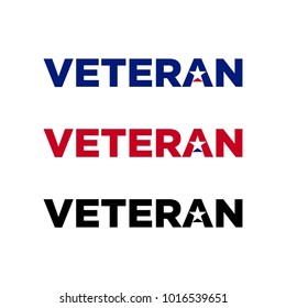 veteran logo vector. icon symbol. star.