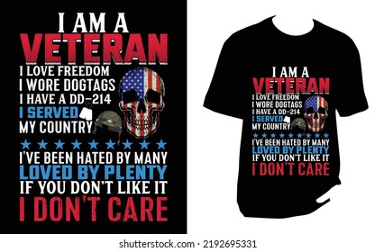 
I am a veteran i love freedom i wore dogtags i have a Veteran T Shirt
