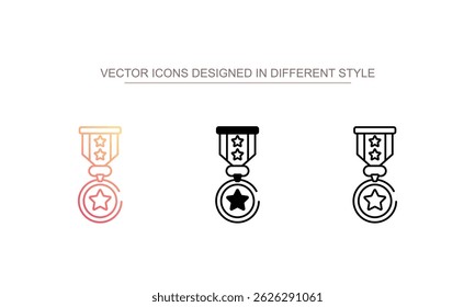 Design ícone da Medalha Veterano com ilustração de stock de fundo branco