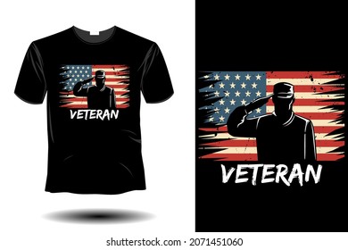 veteran mockup retro vintage design