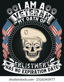 I am a veteran my oath of enlistment t shirt design vector illustration