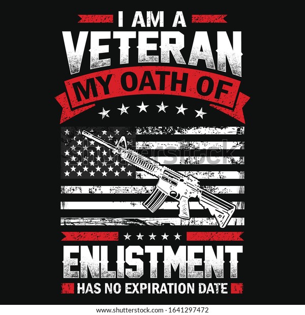 Veteran My Oath Enlistment Tshirt Vector Stock Vector (Royalty Free ...