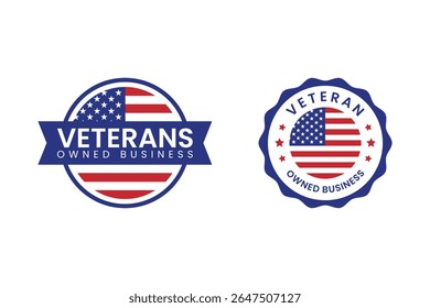 Projeto de selo de negócios de propriedade de veteranos com tema Patriótico para veteranos militares e pequenas empresas