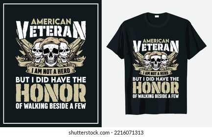 Veteran quote t-shirt design Vector