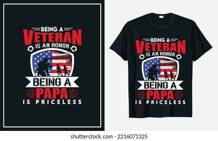 Veteran quote t-shirt design Vector
