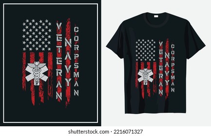 Veteran quote t-shirt design Vector