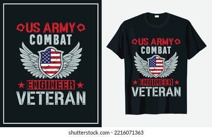 Veteran quote t-shirt design Vector