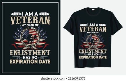 Veteran quote t-shirt design Vector