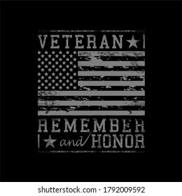 Veteran "Remember and Honor" - Veteran vector design background illustration.