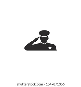 Veteran saluting icon on a white background