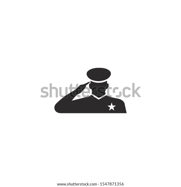 Veteran Saluting Icon On White Background Stock Vector (Royalty Free ...