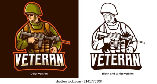 Veteran Soldier Esport Logo Mascot Design