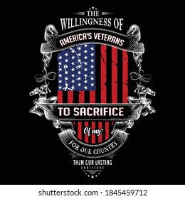 Veteran t shirt design- American flag concept-t shirt design vector