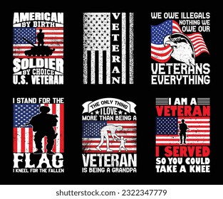 Veteran T shirt Design Bundle, Quotes about Veterans Day, Army  T shirt, Military vintage T shirt design Collection